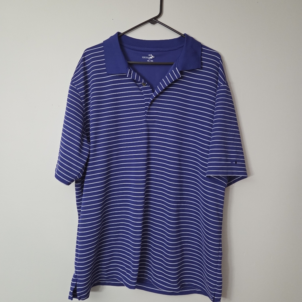 Grandslam Go XXL Royal Blue Ans White Striped Golf Polo Shirt Men's XXL